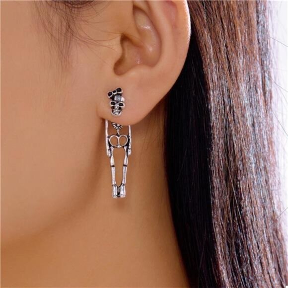 Halloween Skeleton Drop Earrings - Picture 9 of 11